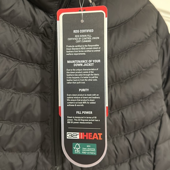 32 Degrees Down Jacket puffer packable foldable lightweight - Picture 4 of 13